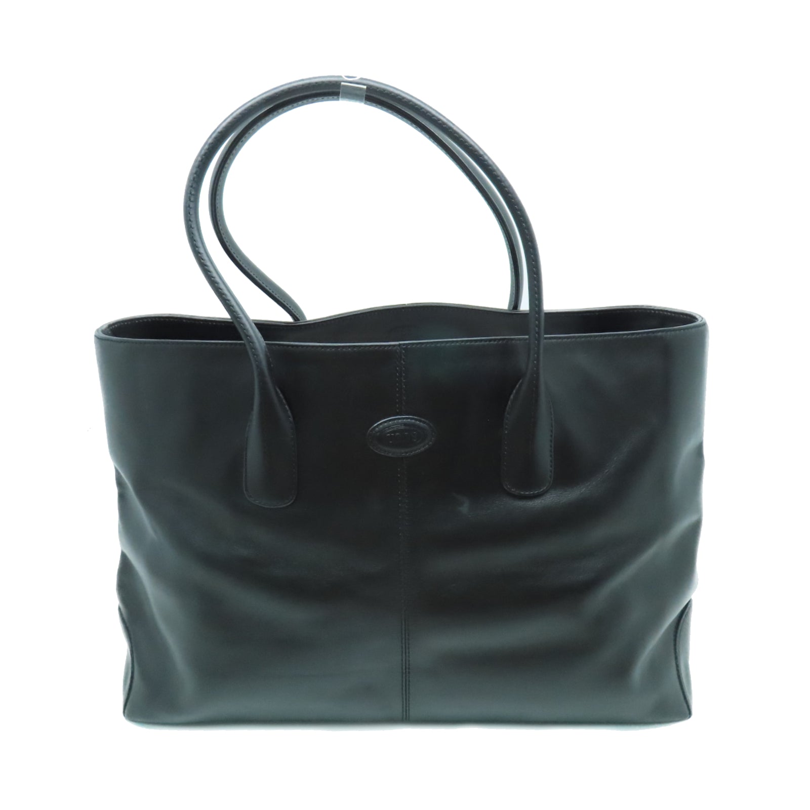 TOD’S 【激減優惠】牛皮皮革Shoulder Bag銀扣肩背袋黑色