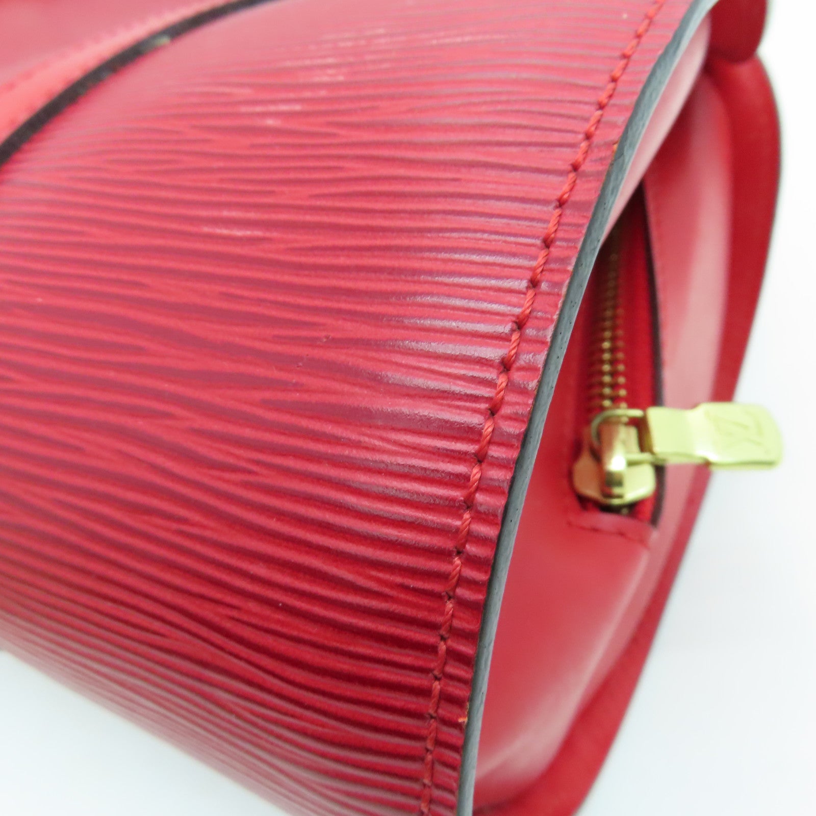 LOUIS VUITTON 【激減優惠】Epi Soufflot金扣手挽袋紅色