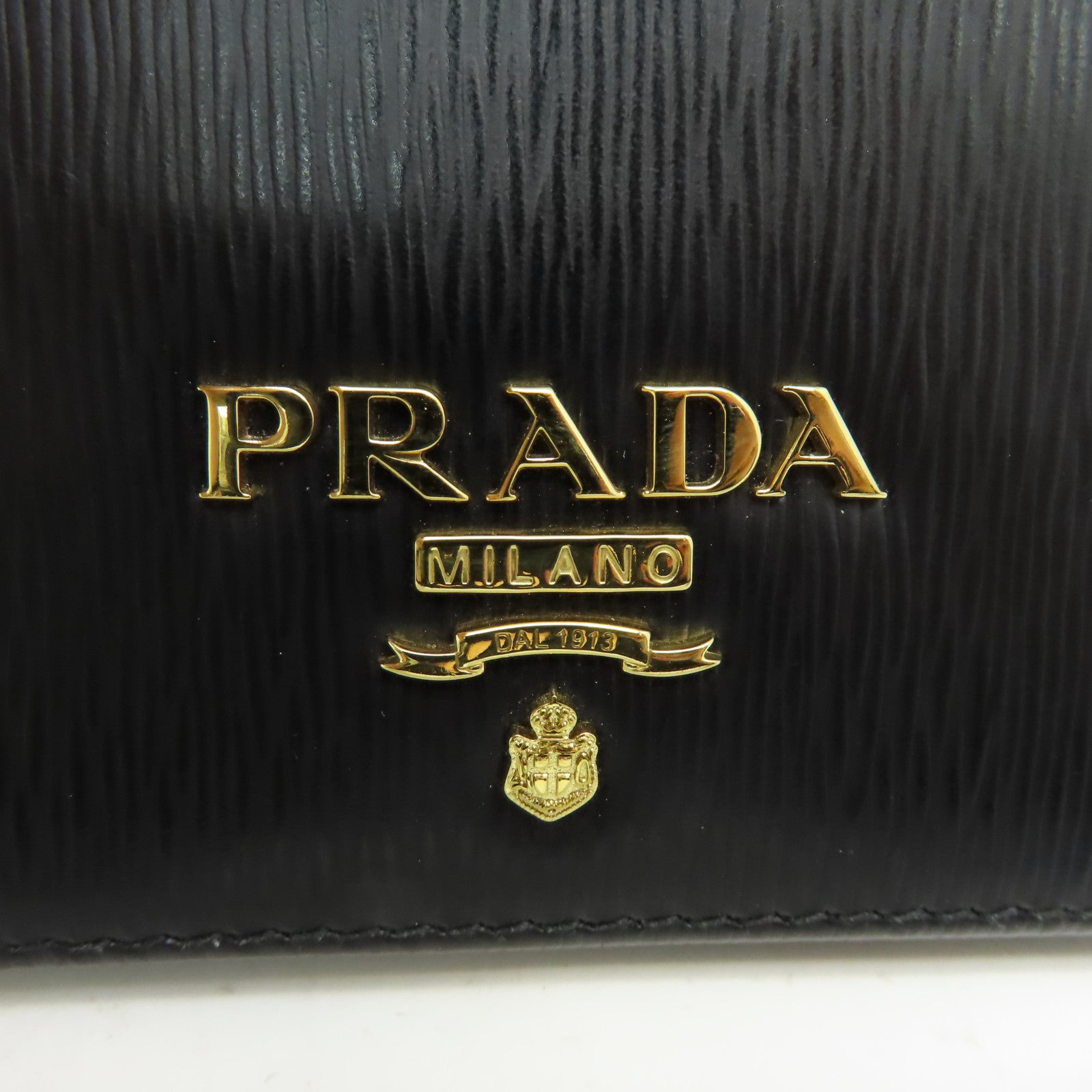 PRADA 牛皮皮革Short Wallet短錢包黑色/紅色