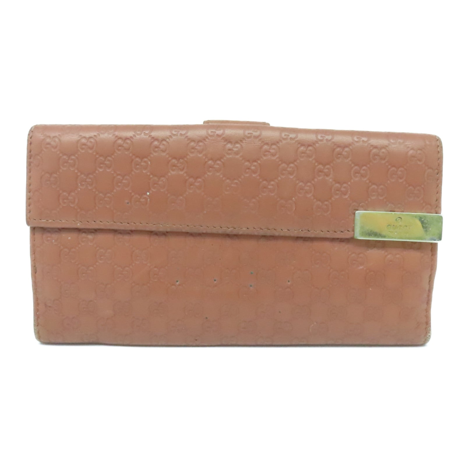 GUCCI 牛皮皮革Long Wallet金扣长钱包啡色