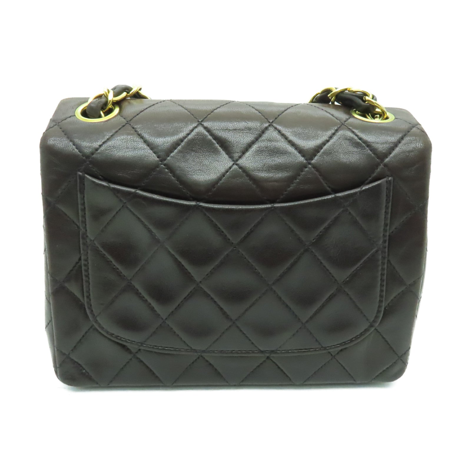 CHANEL 菱格牛皮皮革Matelasse Chain Shoulder金扣鏈帶肩背袋啡色