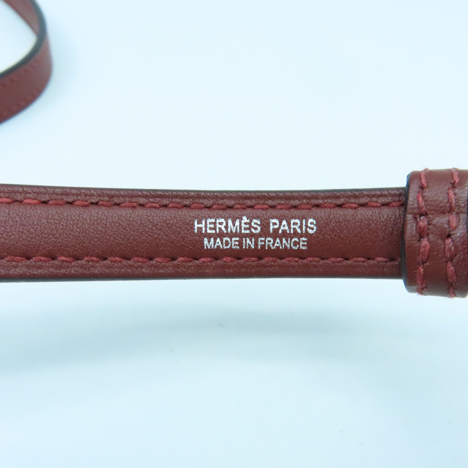 HERMES Evercolor皮革Mini 24/24銀扣肩背袋RougeH酒紅色
