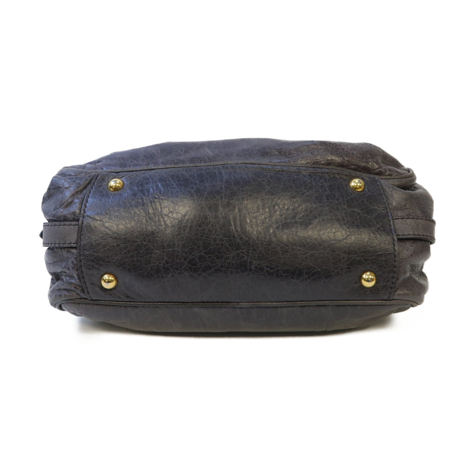 Miu Miu 牛皮皮革2 Way Shoulder金扣手挽肩背兩用袋灰色