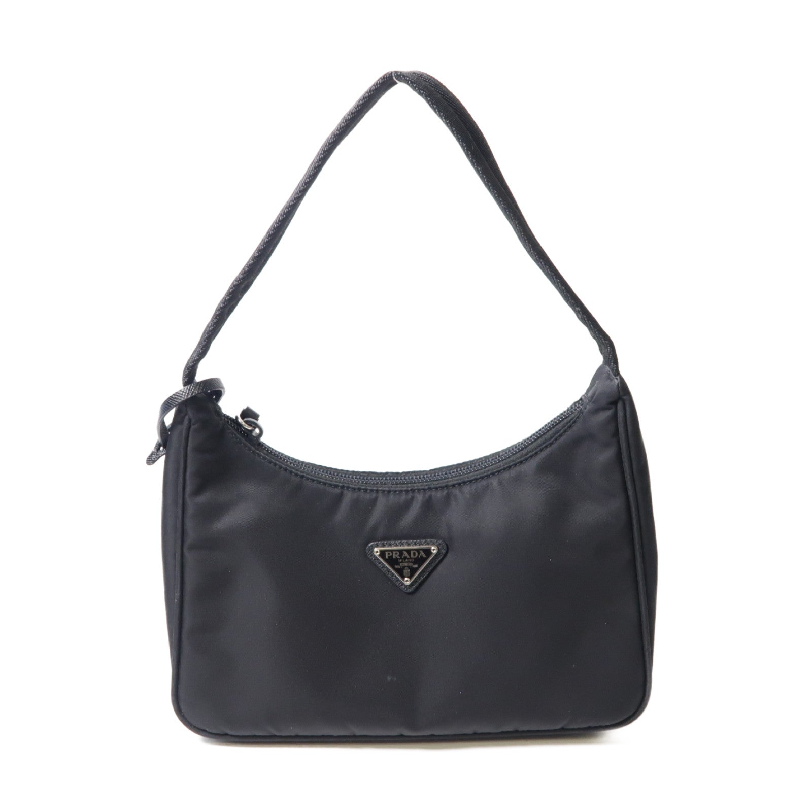 PRADA 尼龍Shoulder Bag銀扣肩背袋黑色