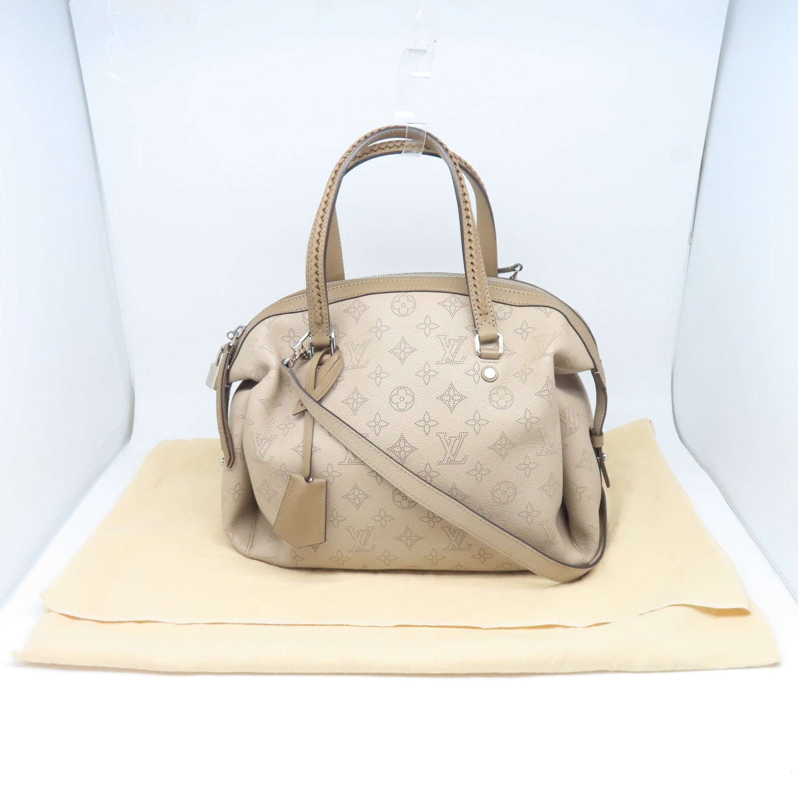 LOUIS VUITTON 牛皮皮革Mahina Asteria银扣手挽肩背袋米色