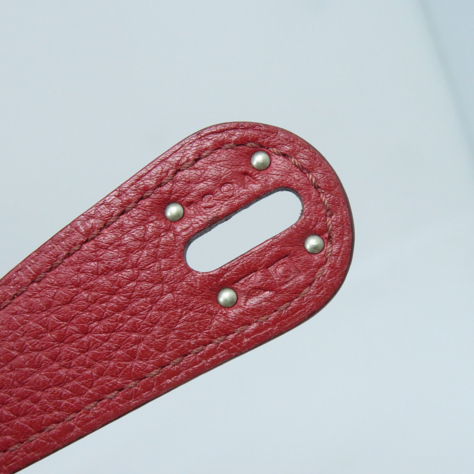 HERMES Clemence皮革Lindy 34銀扣手挽肩背兩用袋Rouge Garance暗紅色