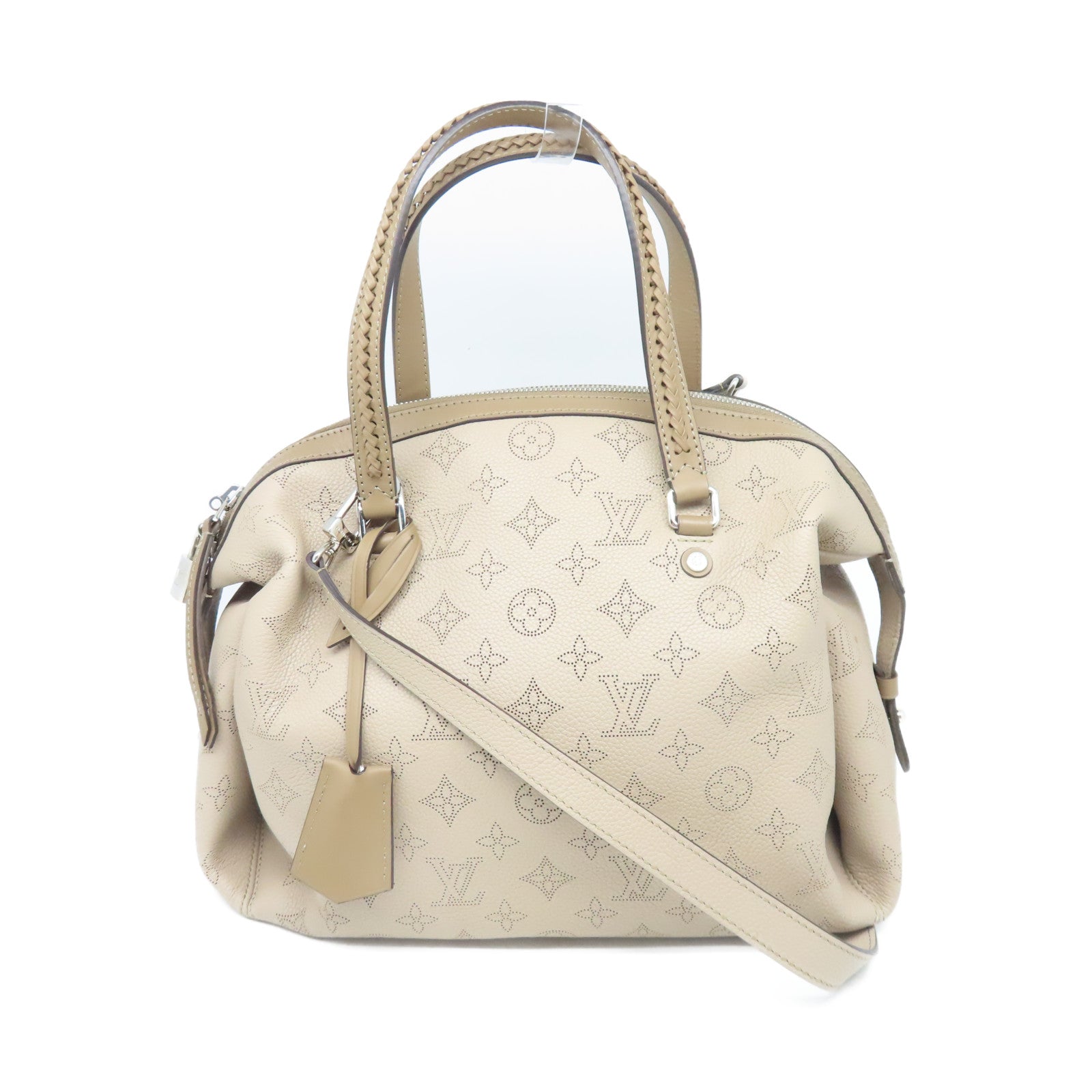 LOUIS VUITTON 牛皮皮革Mahina Asteria银扣手挽肩背袋米色