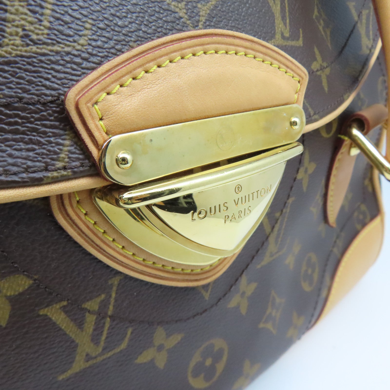 LOUIS VUITTON Monogram Beverly GM金扣肩背袋啡色