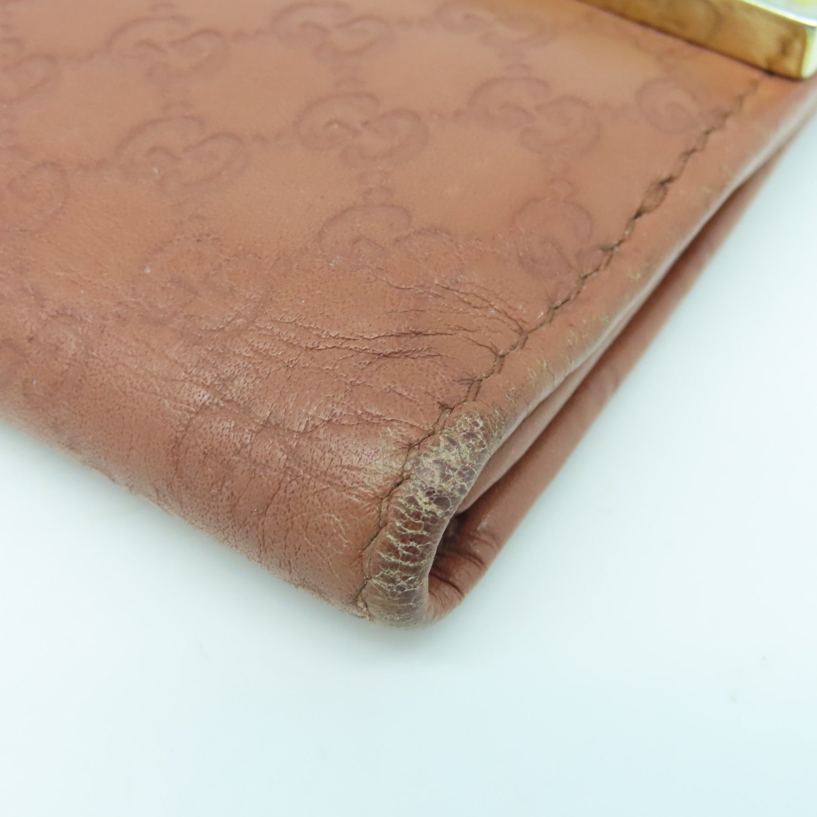 GUCCI 牛皮皮革Long Wallet金扣长钱包啡色