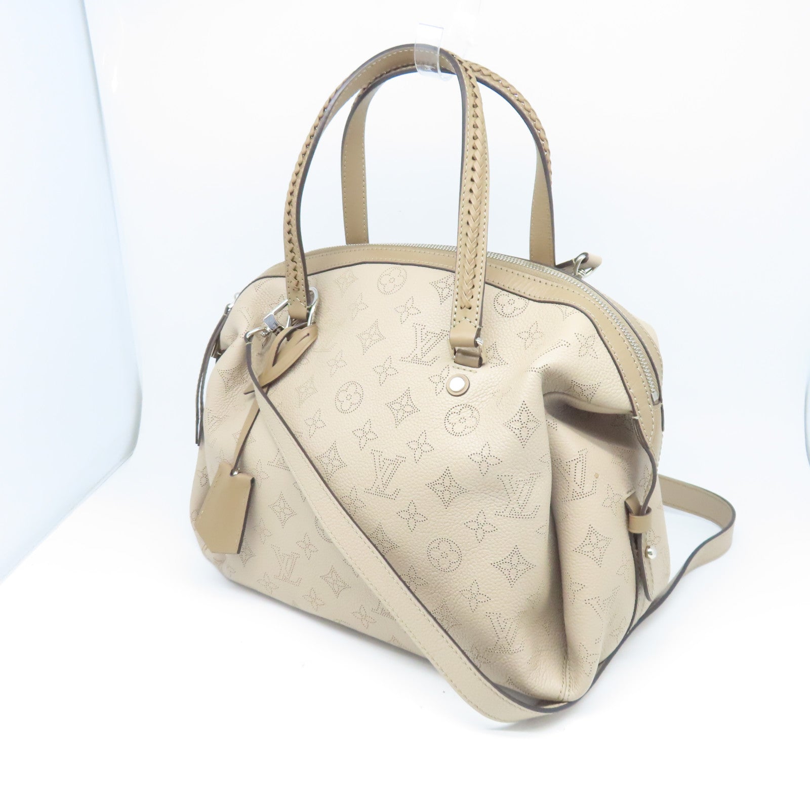 LOUIS VUITTON 牛皮皮革Mahina Asteria银扣手挽肩背袋米色