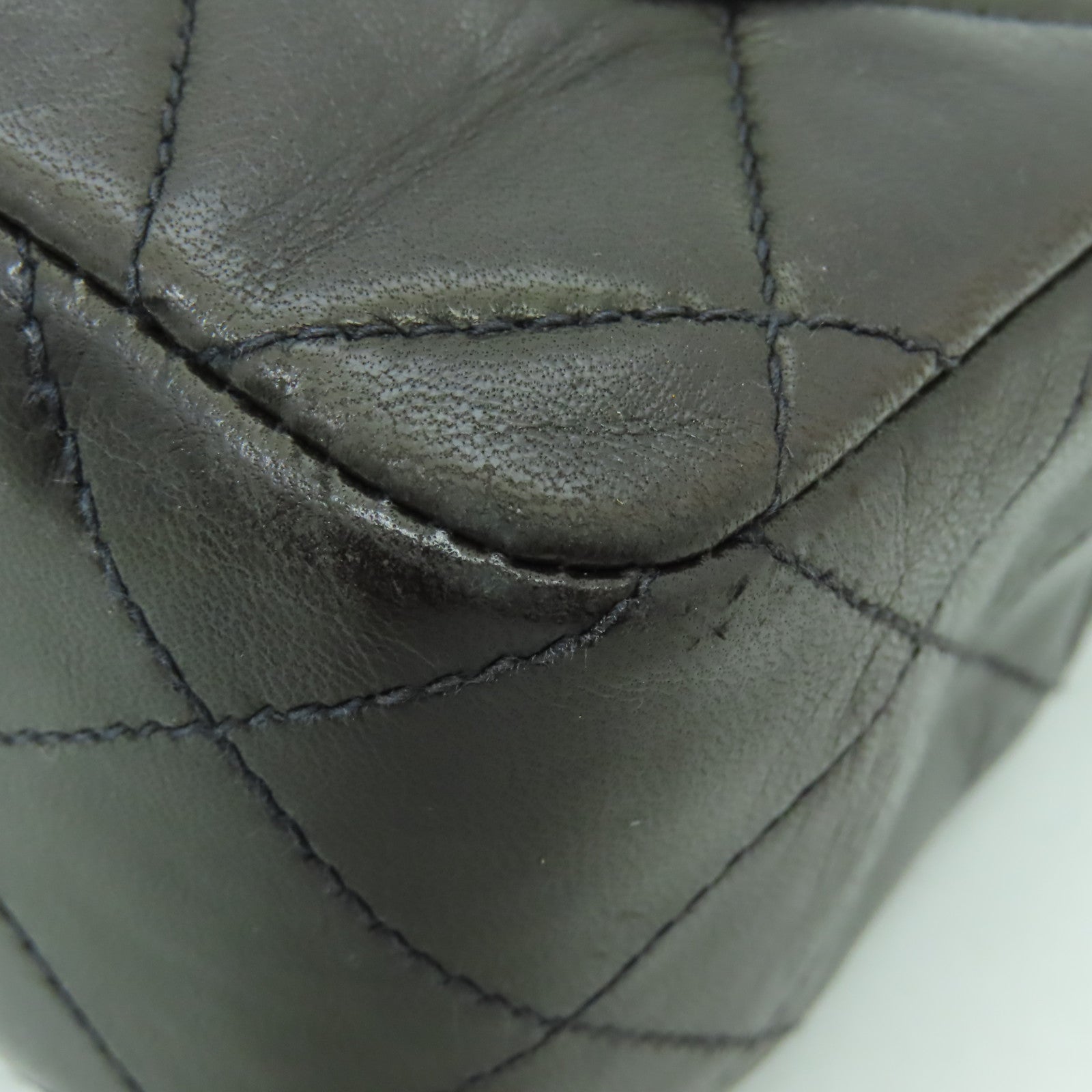 CHANEL 菱格牛皮皮革Matelasse Chain Shoulder金扣鏈帶肩背袋啡色