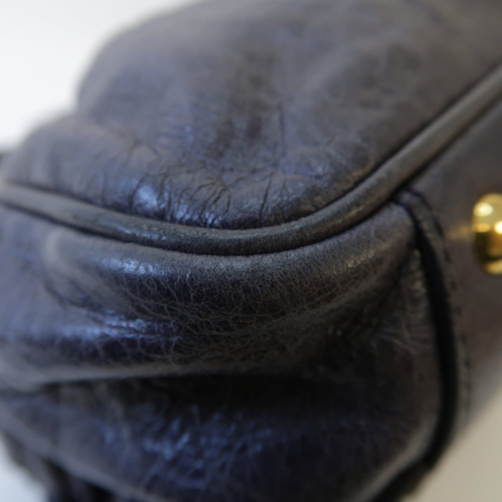 Miu Miu 牛皮皮革2 Way Shoulder金扣手挽肩背兩用袋灰色