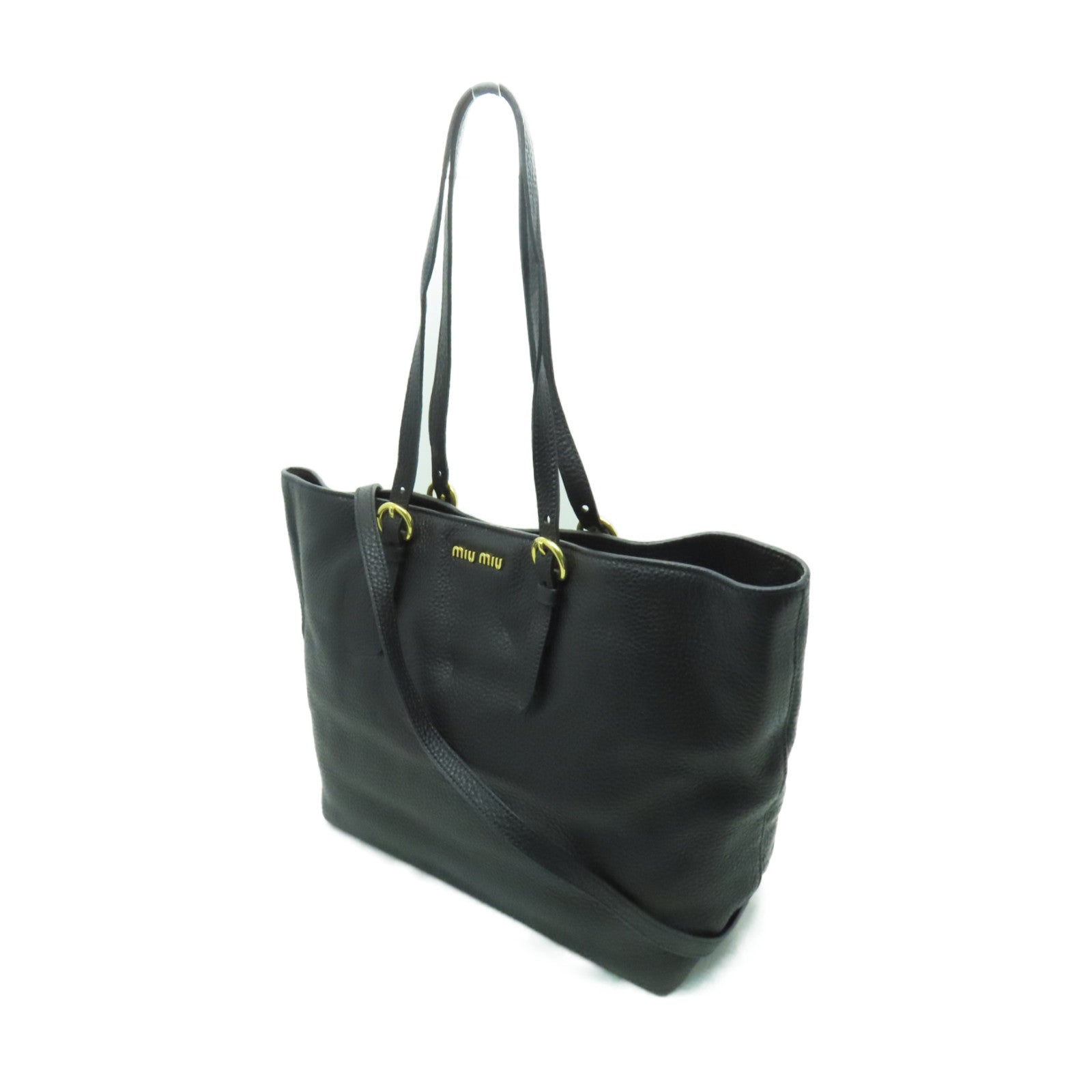 Miu Miu 牛皮皮革2way Shoulder Bag金扣手挽肩背兩用袋黒色