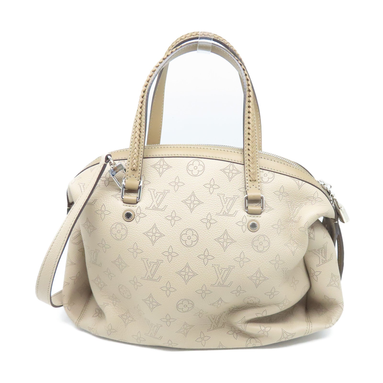 LOUIS VUITTON 牛皮皮革Mahina Asteria银扣手挽肩背袋米色
