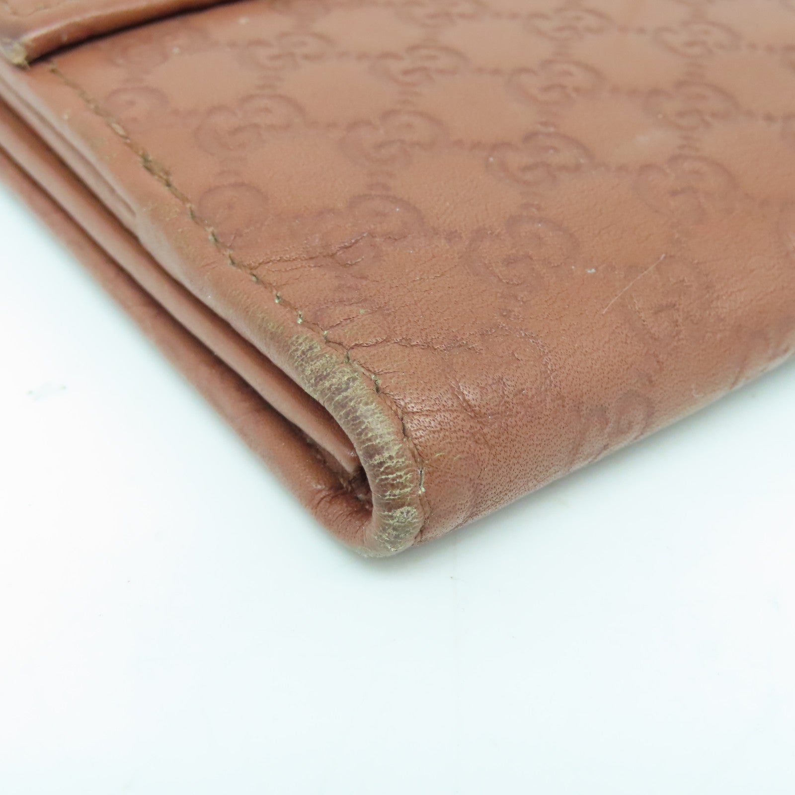 GUCCI 牛皮皮革Long Wallet金扣长钱包啡色