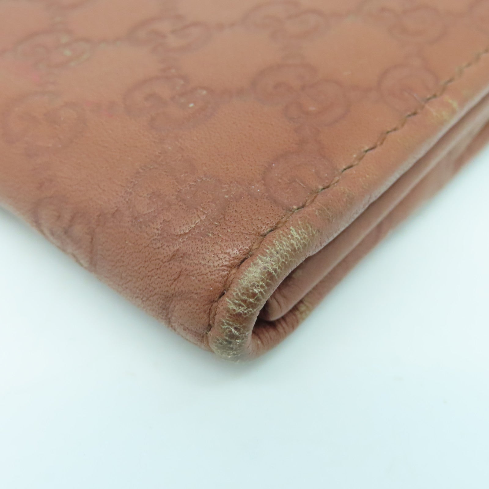 GUCCI 牛皮皮革Long Wallet金扣长钱包啡色