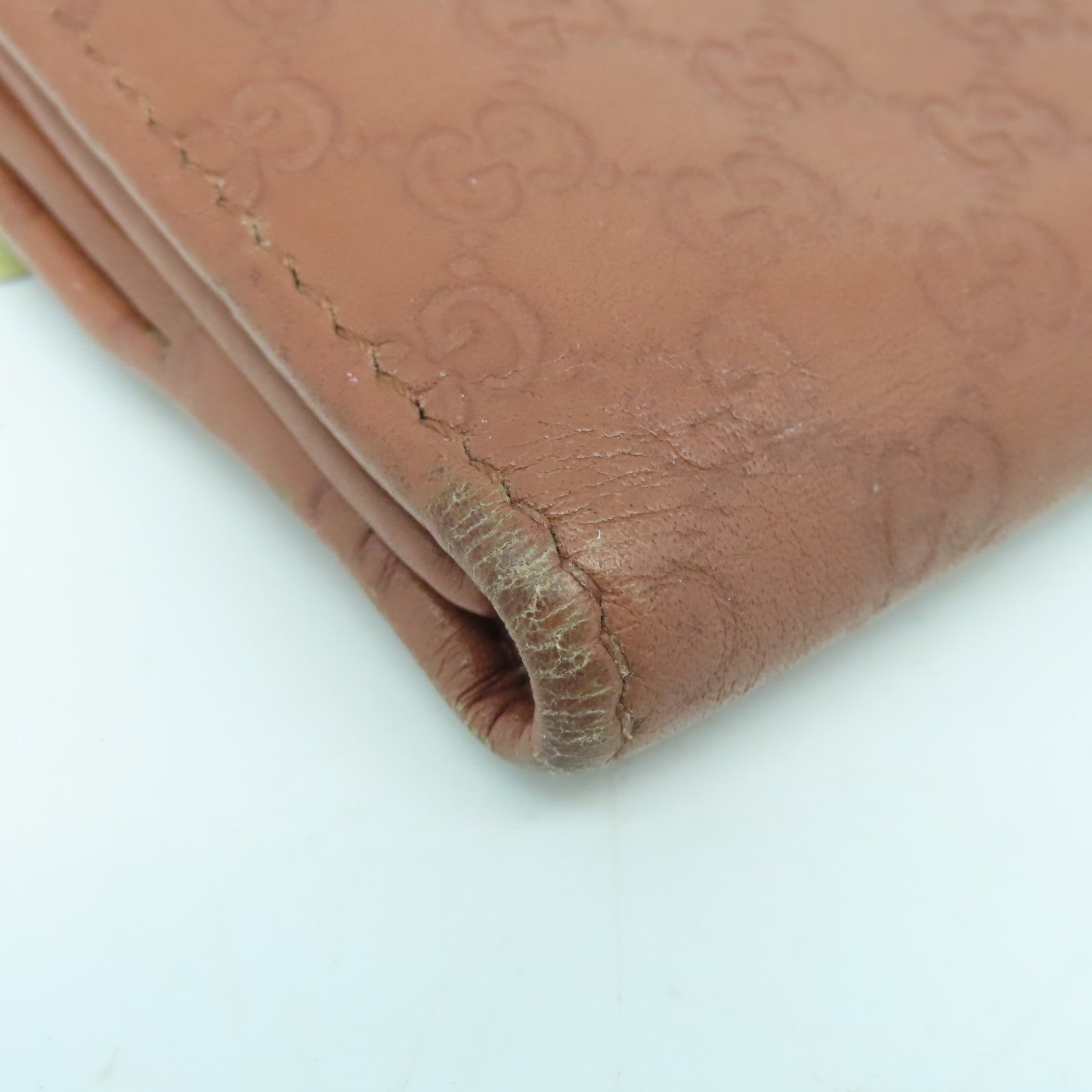GUCCI 牛皮皮革Long Wallet金扣长钱包啡色