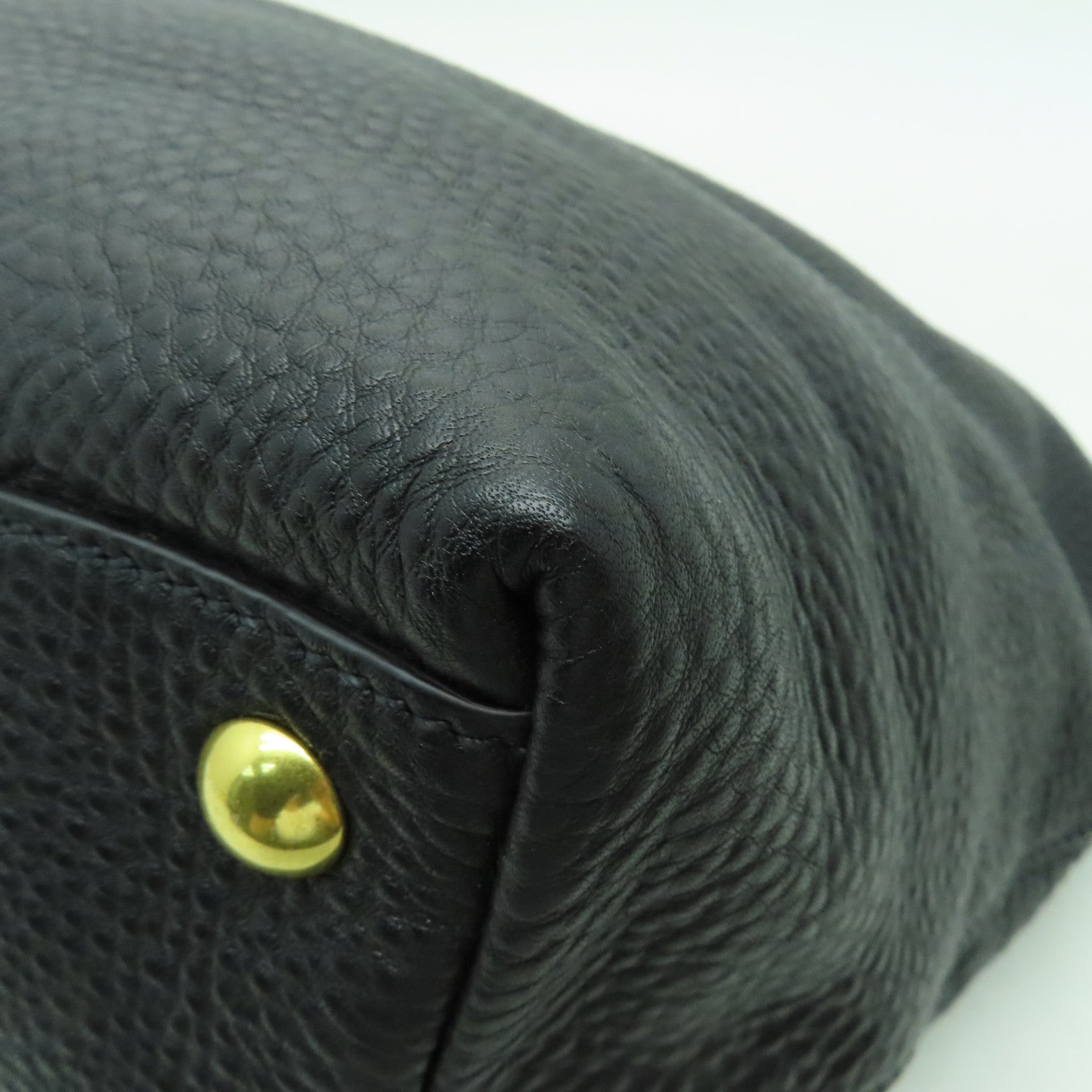 Miu Miu 牛皮皮革2way Shoulder Bag金扣手挽肩背兩用袋黒色