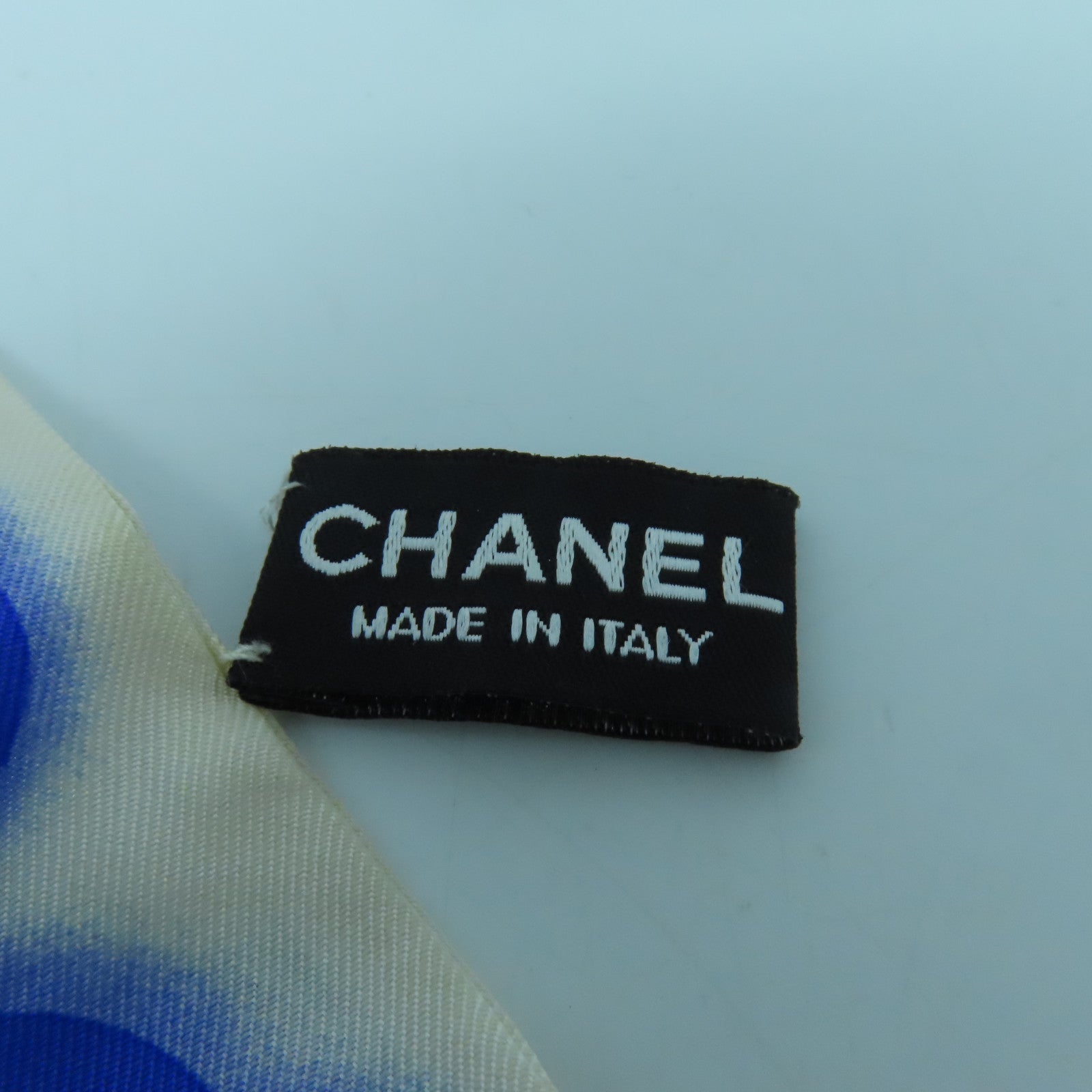 CHANEL 絲質Scarf絲巾藍色/白色