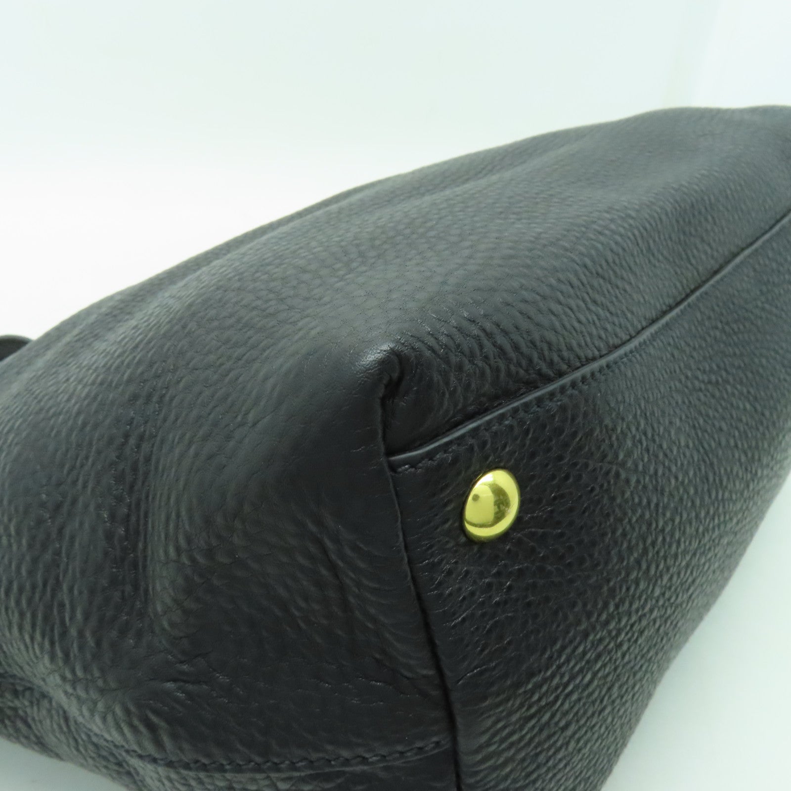 Miu Miu 牛皮皮革2way Shoulder Bag金扣手挽肩背兩用袋黒色