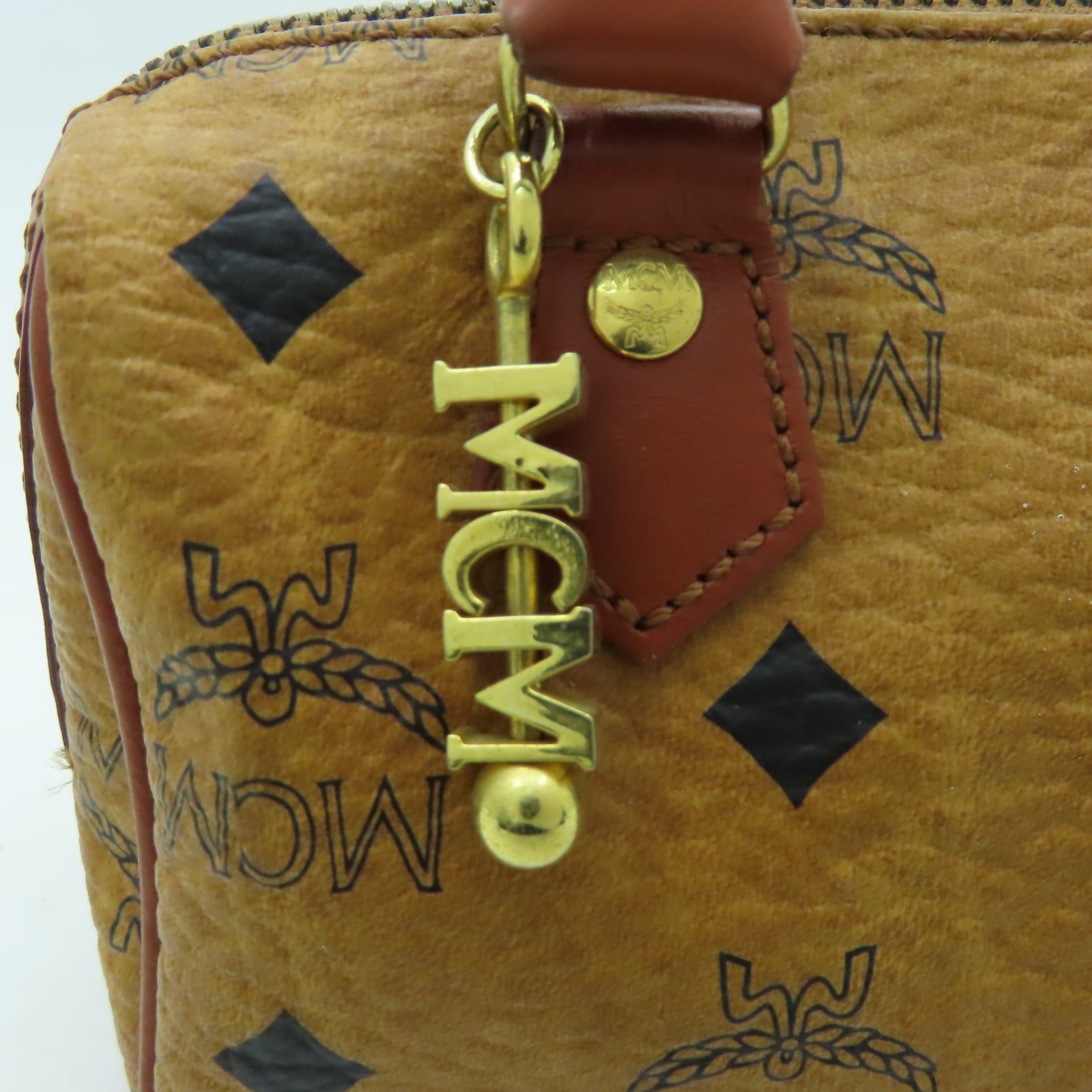 MCM 牛皮皮革Hand Bag金扣手挽袋啡色