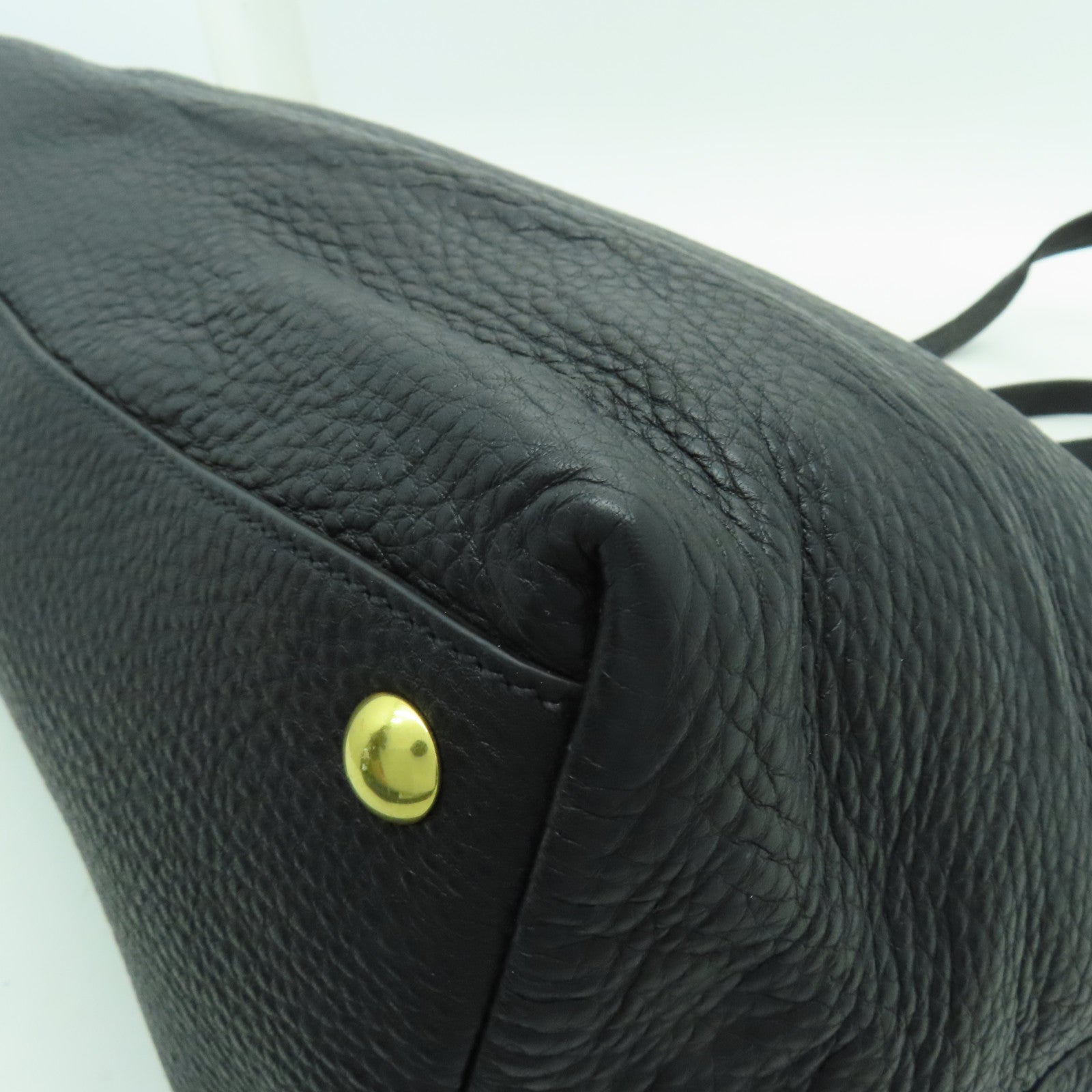 Miu Miu 牛皮皮革2way Shoulder Bag金扣手挽肩背兩用袋黒色