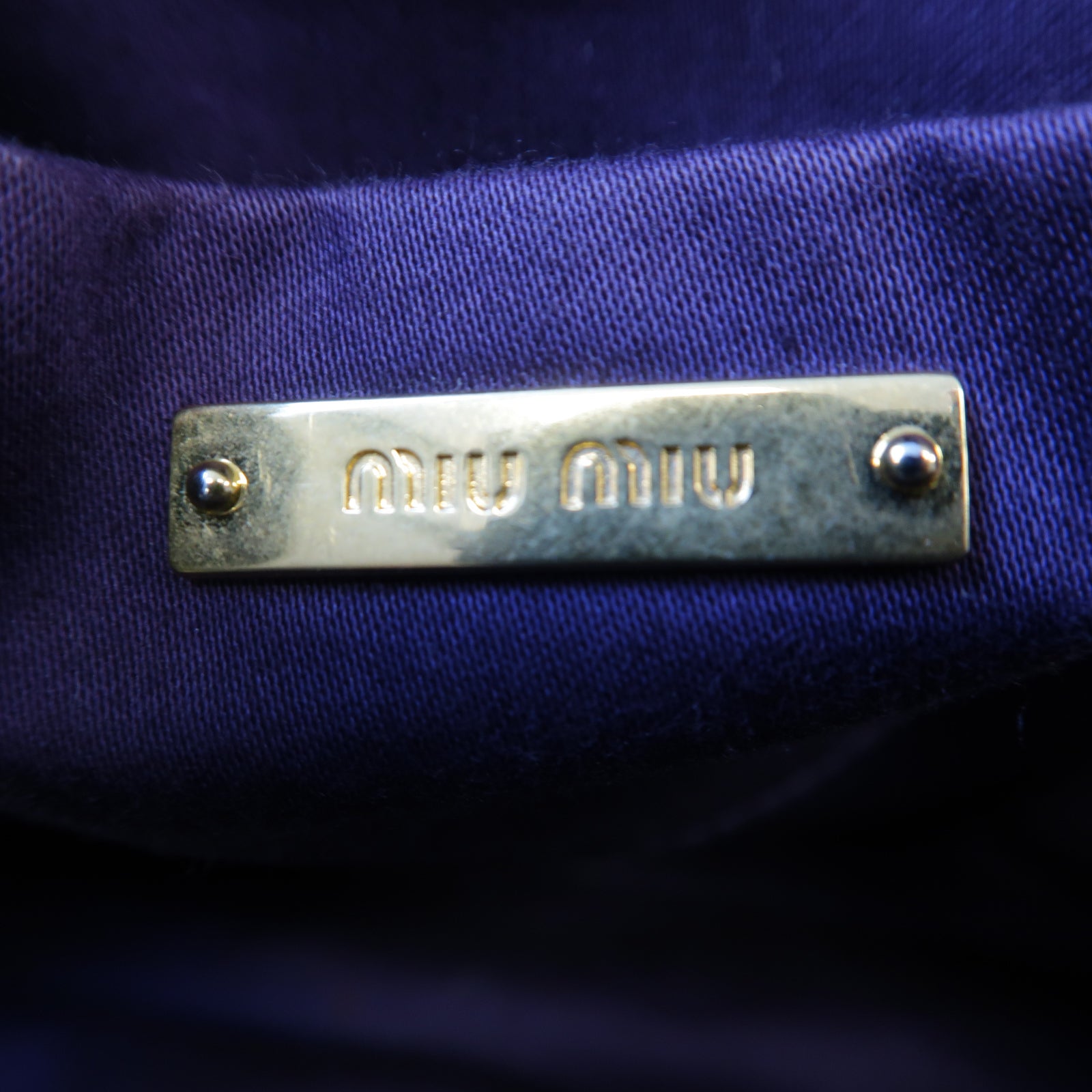 Miu Miu 牛皮皮革2 Way Shoulder金扣手挽肩背兩用袋灰色