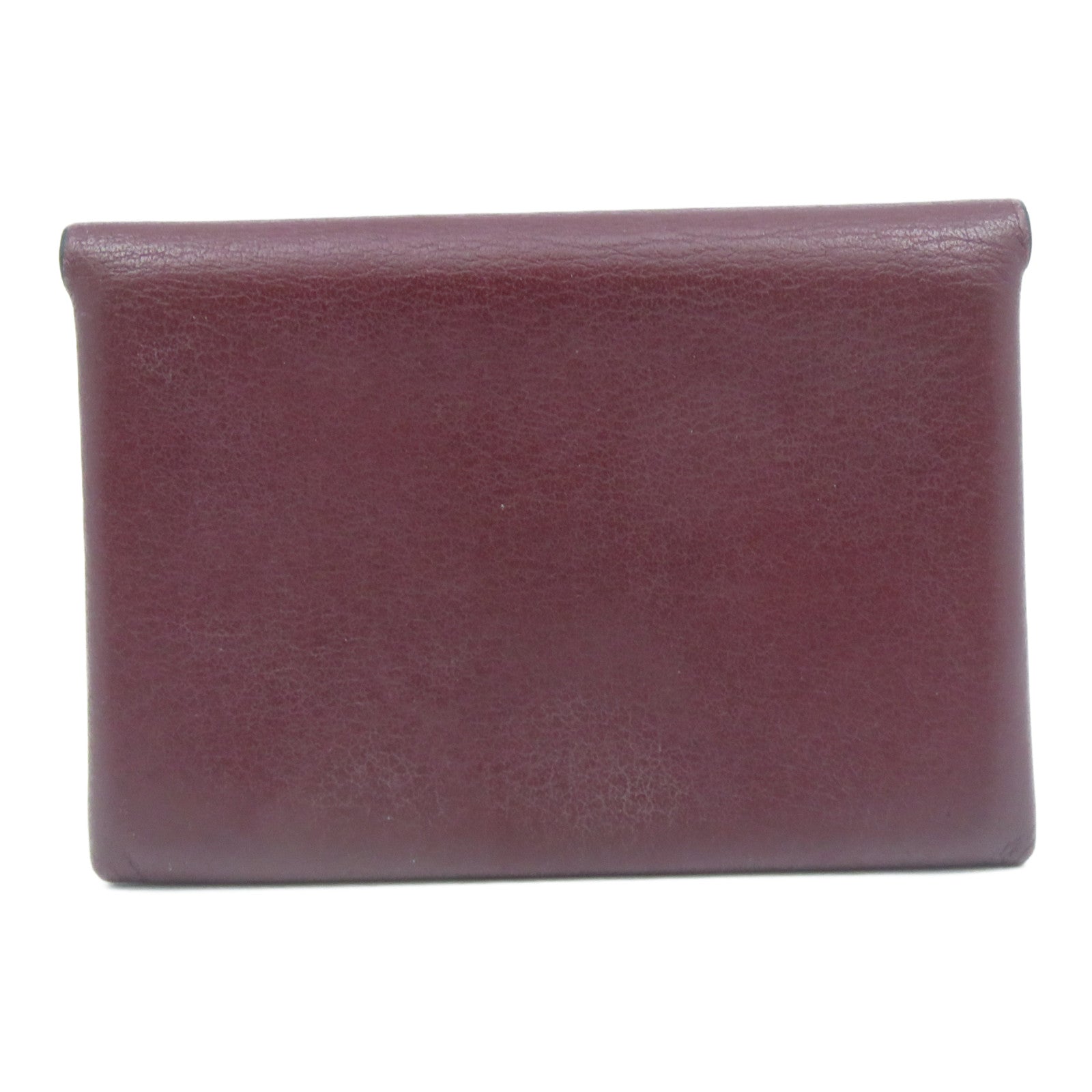 LOEWE 牛皮皮革Card Case金扣卡片套暗紅色