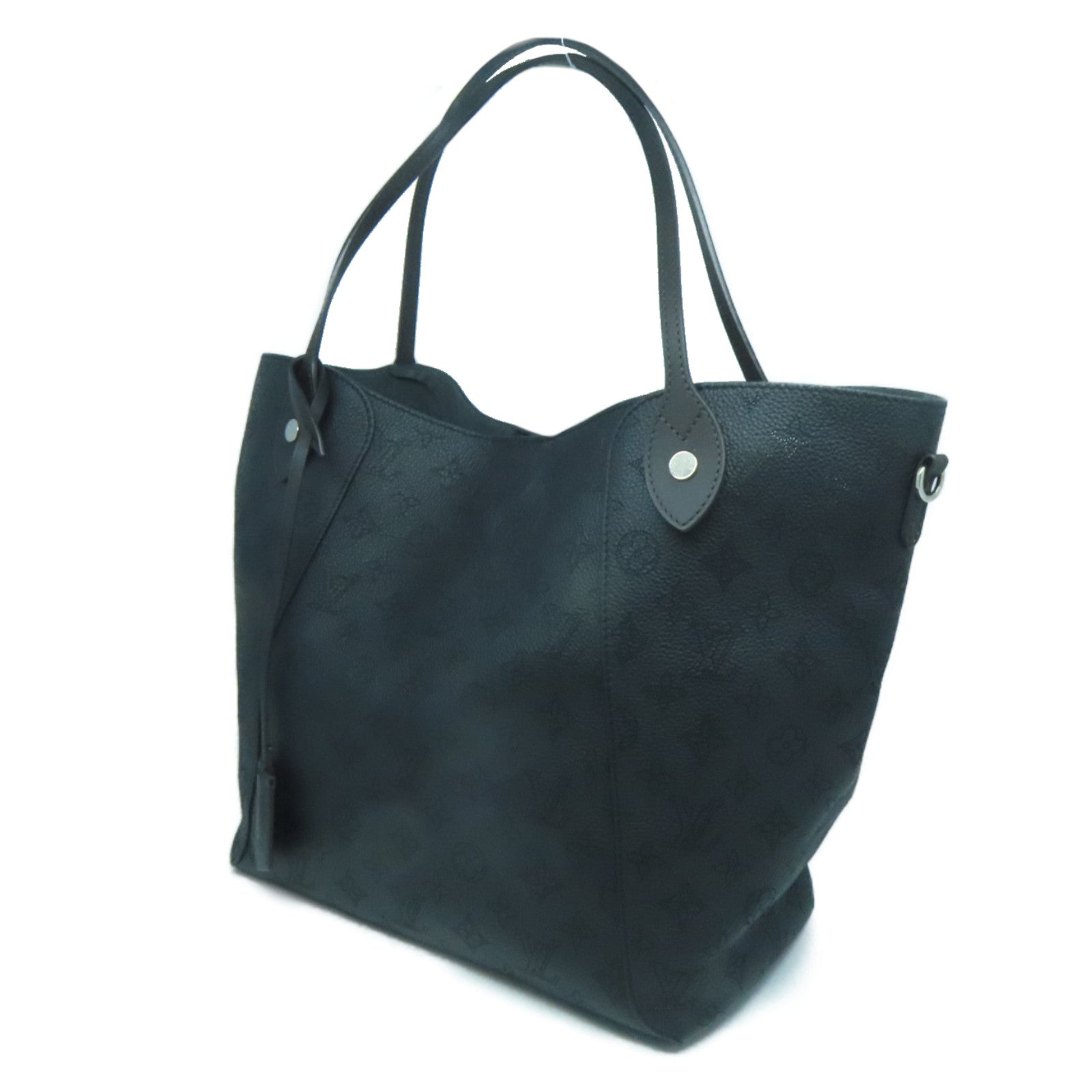 LOUIS VUITTON Monogram Mahina Hina MM銀扣肩背袋Noir黑色