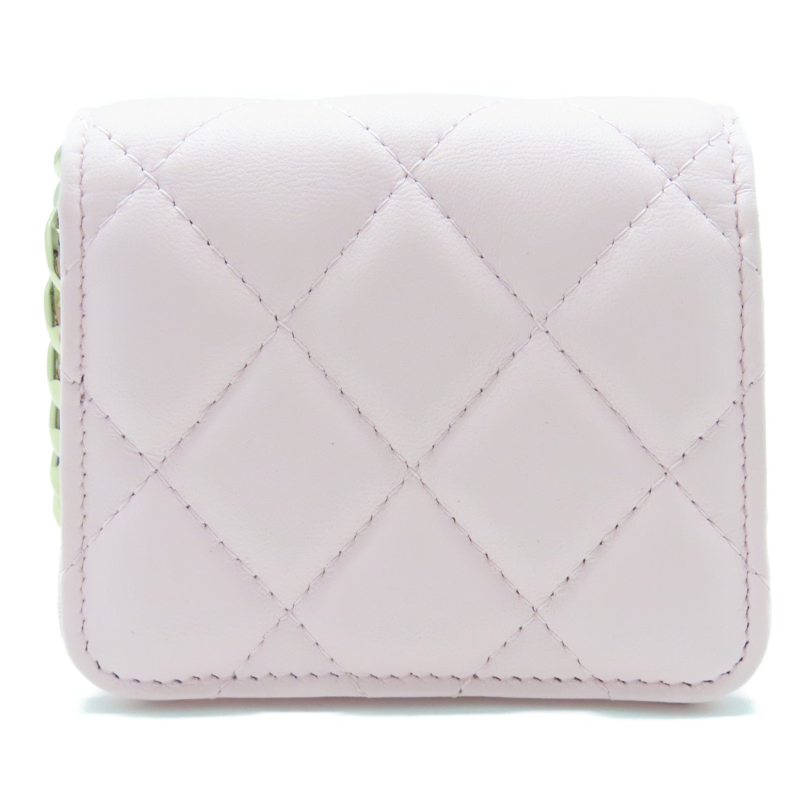 CHANEL 菱格羊皮皮革Chain Shoulder Bag金扣链带肩背袋粉红色