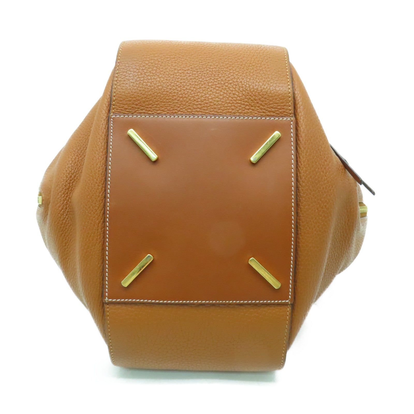 LOEWE 牛皮皮革Hammock金扣手挽肩背兩用袋棕色