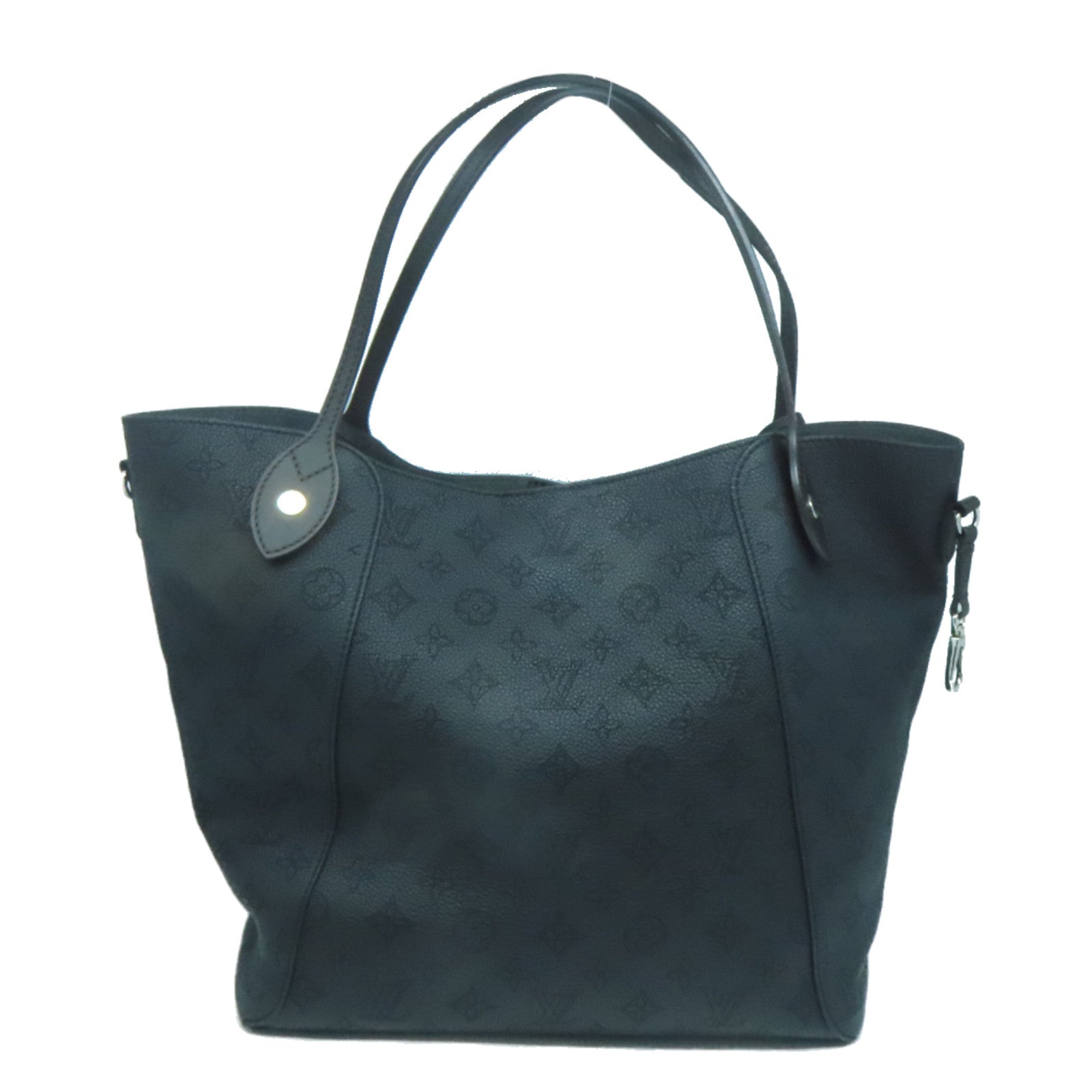 LOUIS VUITTON Monogram Mahina Hina MM銀扣肩背袋Noir黑色