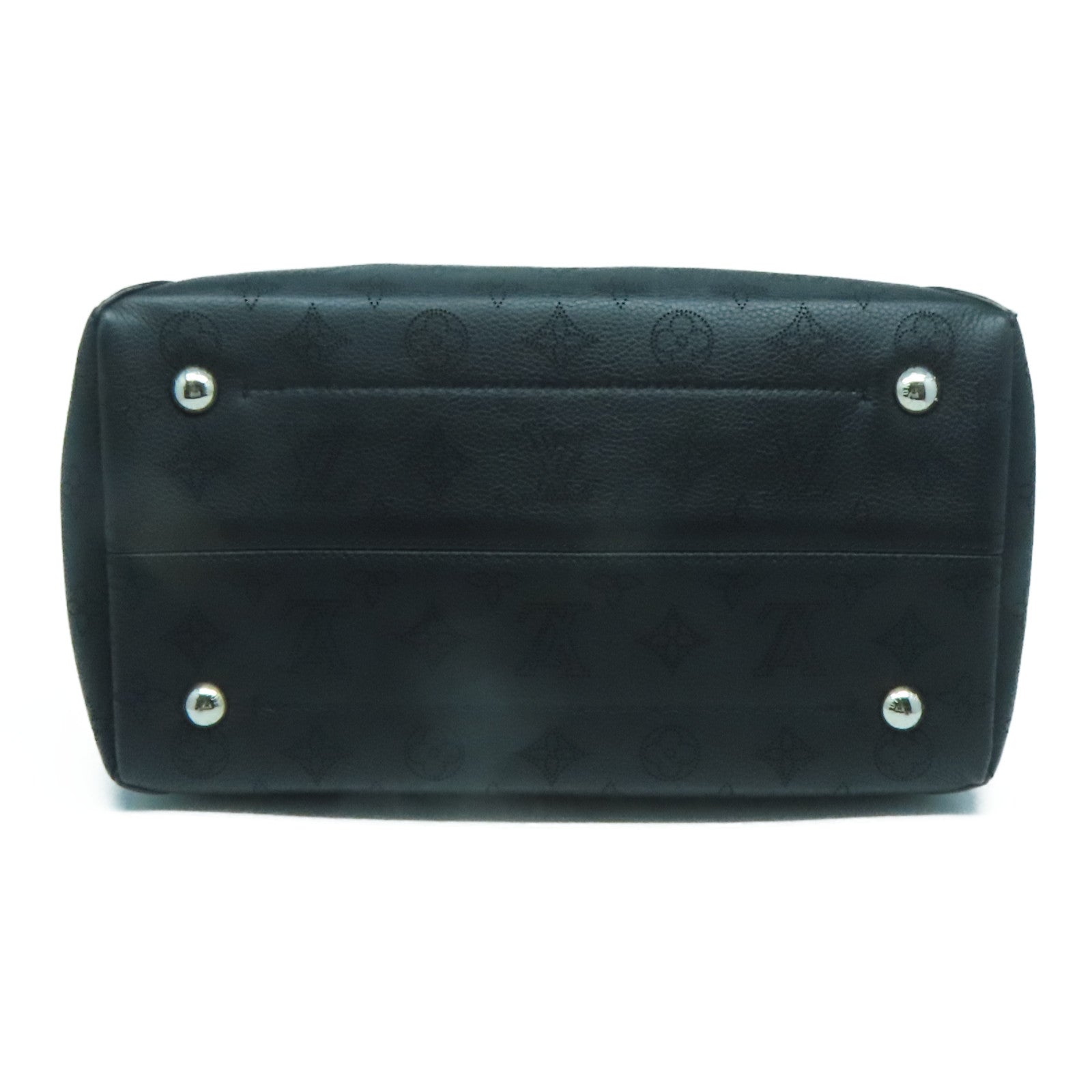 LOUIS VUITTON Monogram Mahina Hina MM銀扣肩背袋Noir黑色