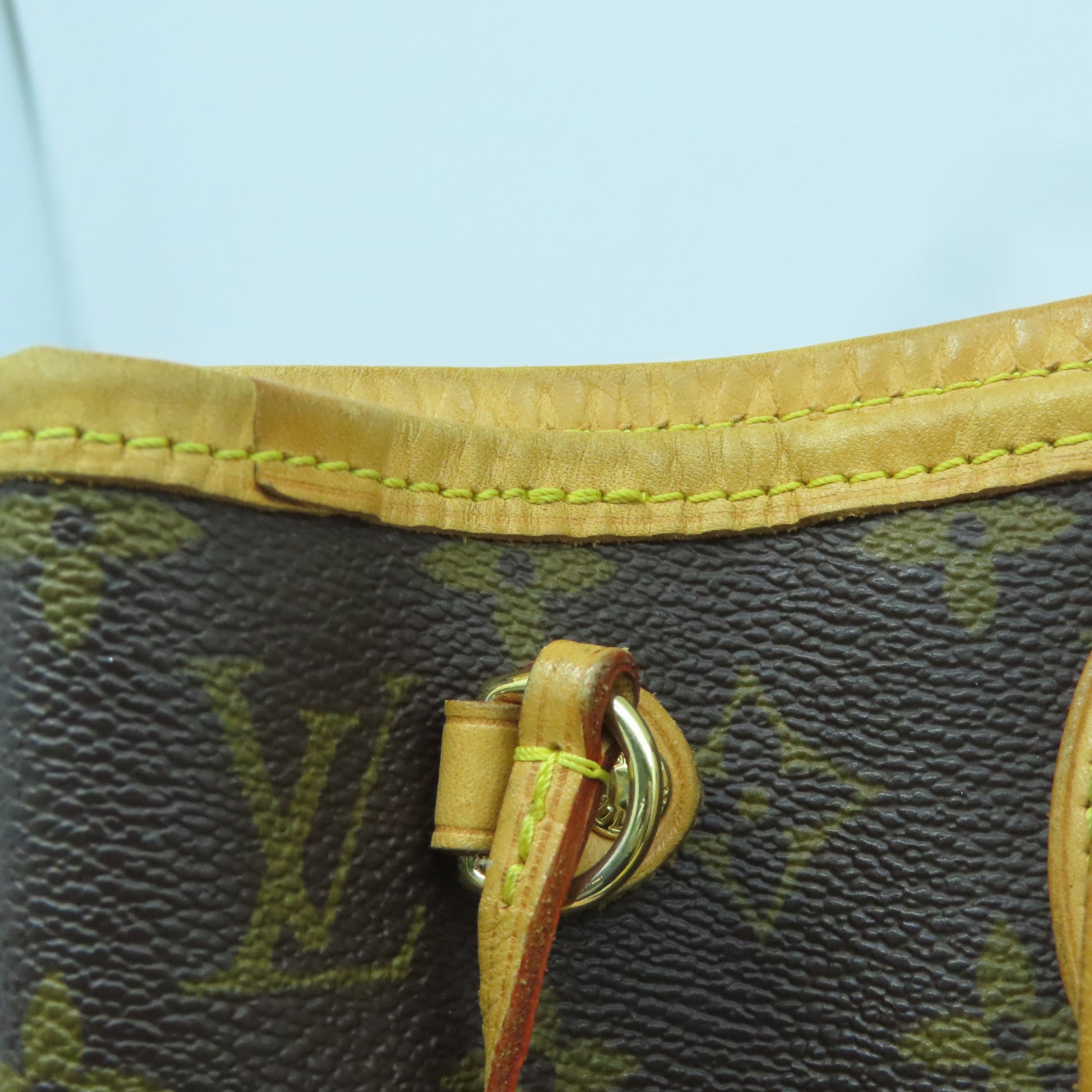 LOUIS VUITTON Monogram Neverfull PM金扣手挽袋啡色