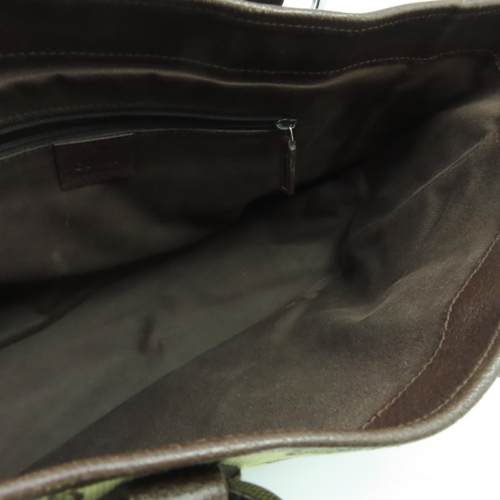 GUCCI 帆布Tote Bag銀扣手挽袋啡色