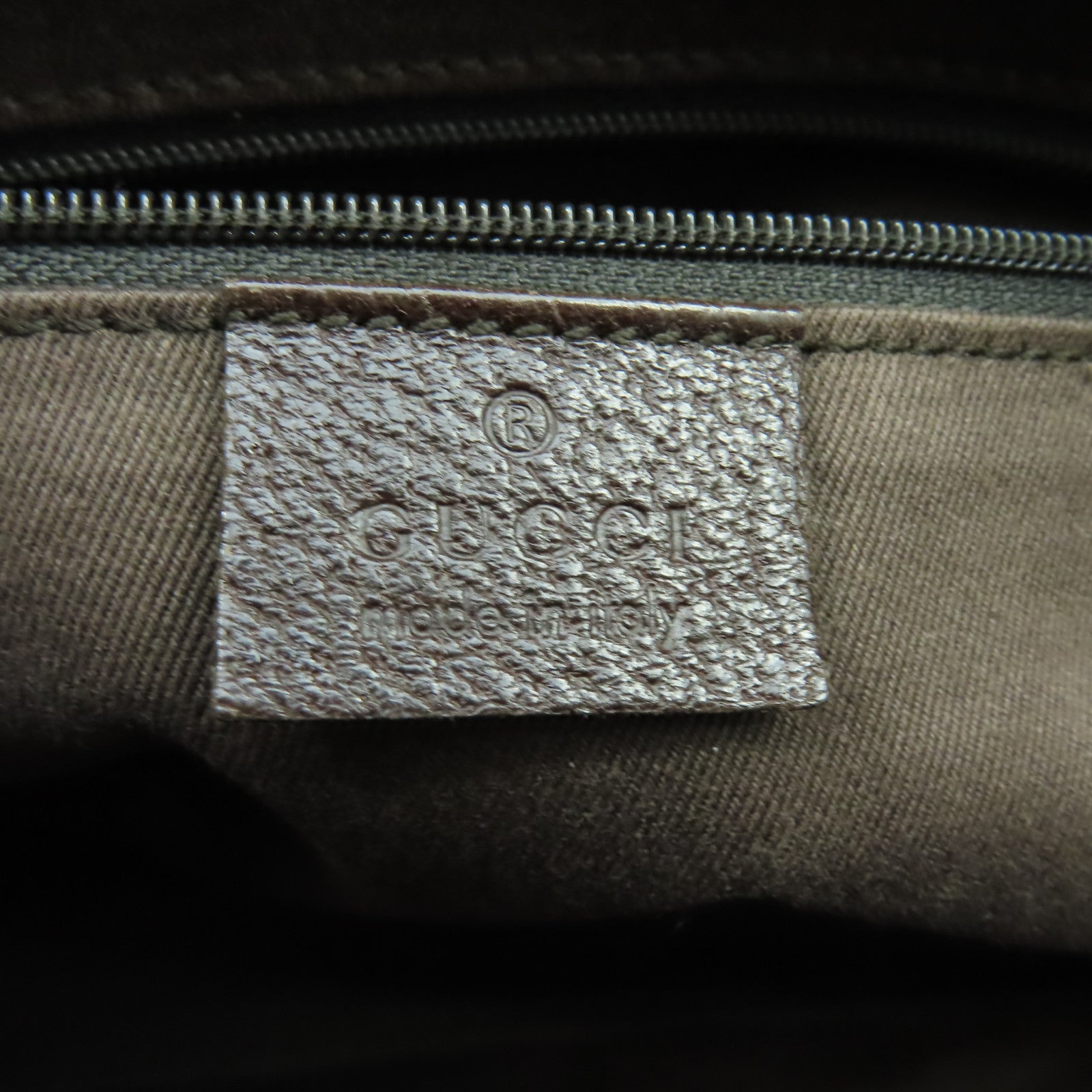 GUCCI 帆布Tote Bag銀扣手挽袋啡色
