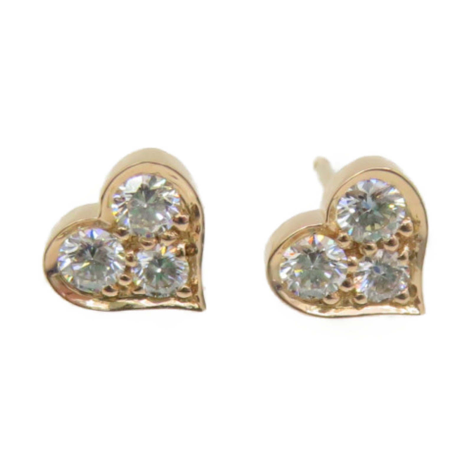TIFFANY&amp;CO 18K Rose Gold/Diamond Sentimental Heart Diamond Earrings