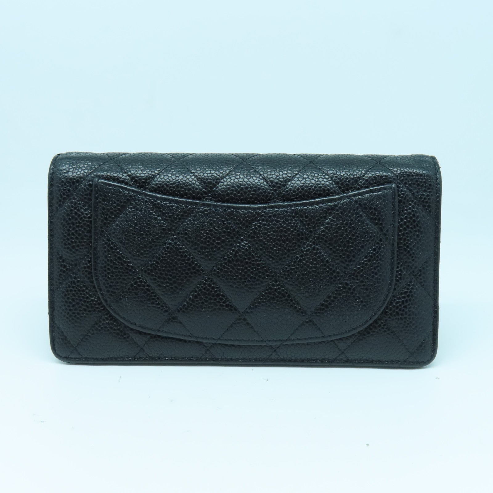 CHANEL 菱格Caviar皮革Long Wallet金扣长钱包黑色/棕色
