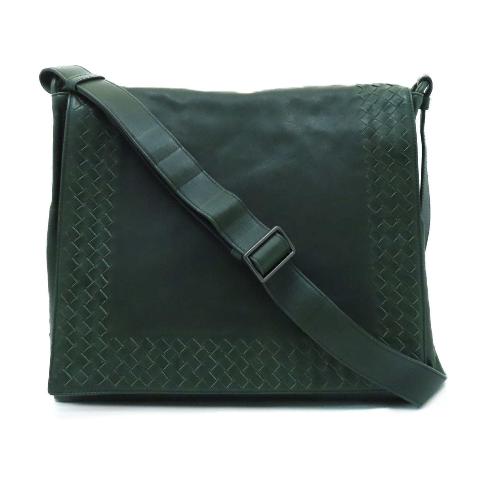 BOTTEGA VENETA 牛皮皮革Shoulder Bag銀扣肩背袋綠色