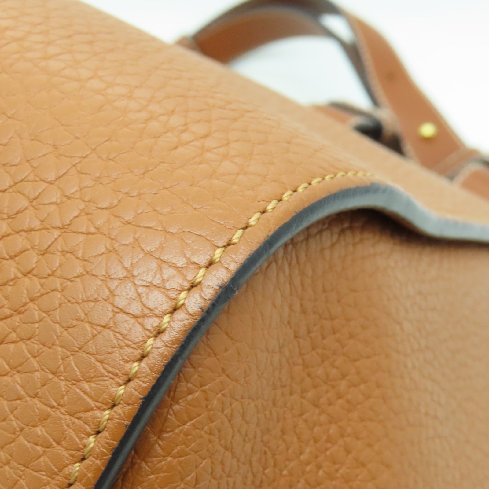 LOEWE 牛皮皮革Hammock金扣手挽肩背兩用袋棕色