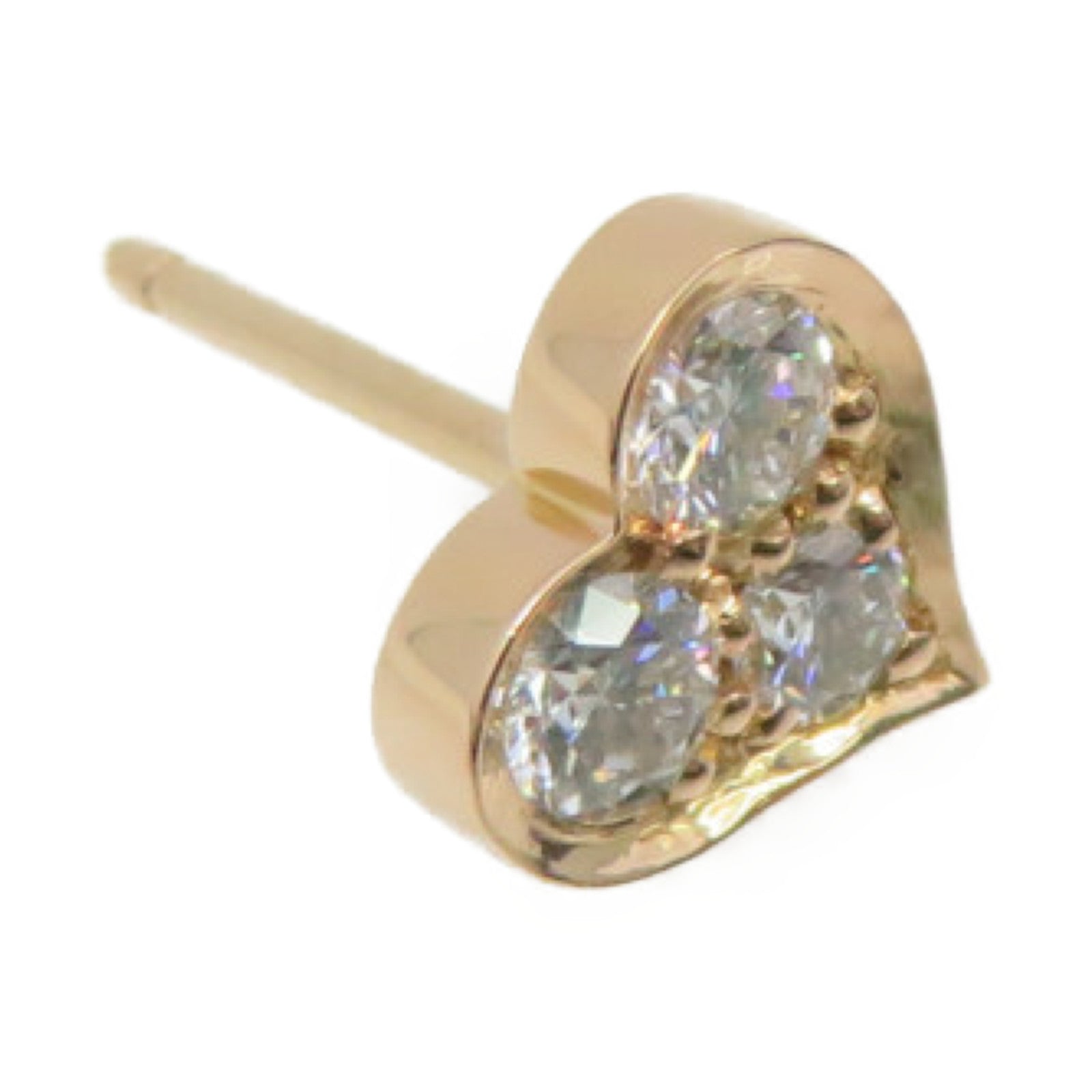 TIFFANY&amp;CO 18K Rose Gold/Diamond Sentimental Heart Diamond Earrings