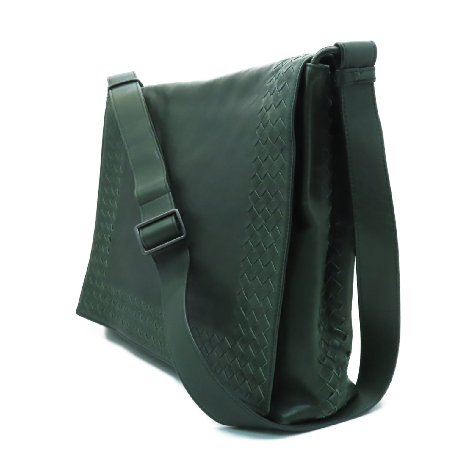 BOTTEGA VENETA 牛皮皮革Shoulder Bag銀扣肩背袋綠色