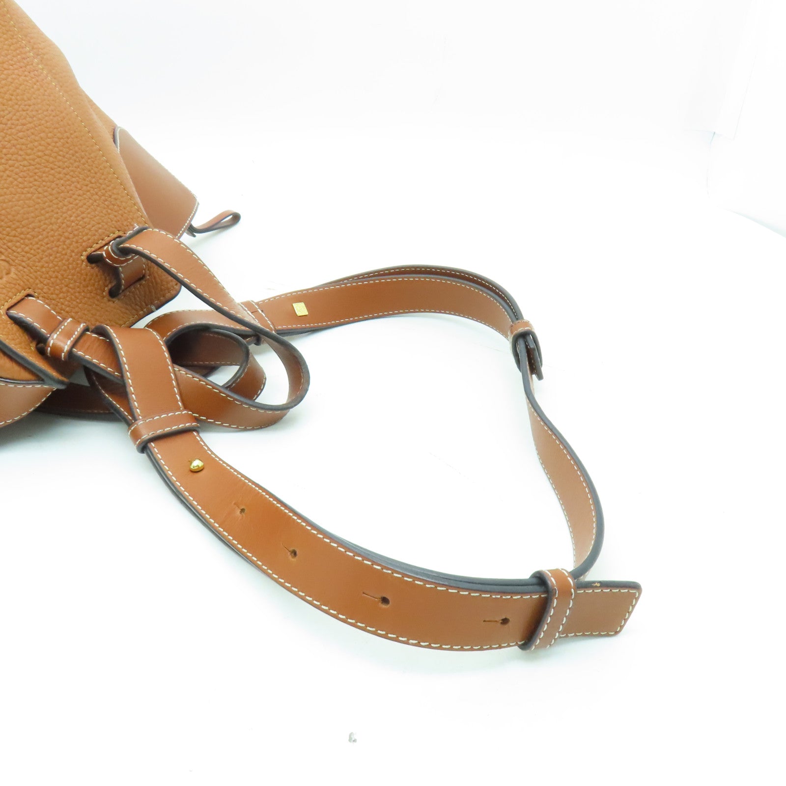 LOEWE 牛皮皮革Hammock金扣手挽肩背兩用袋棕色