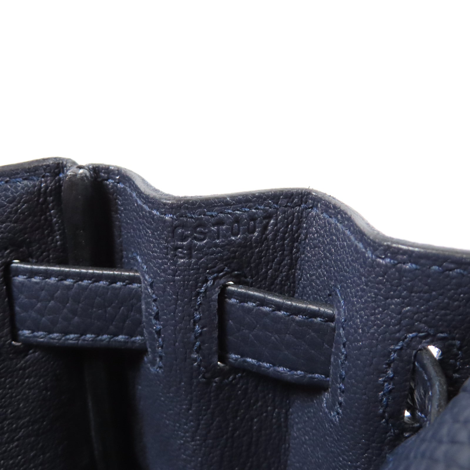 HERMES Clemence皮革Kelly Ado銀扣背包Blue Indigo靛藍色
