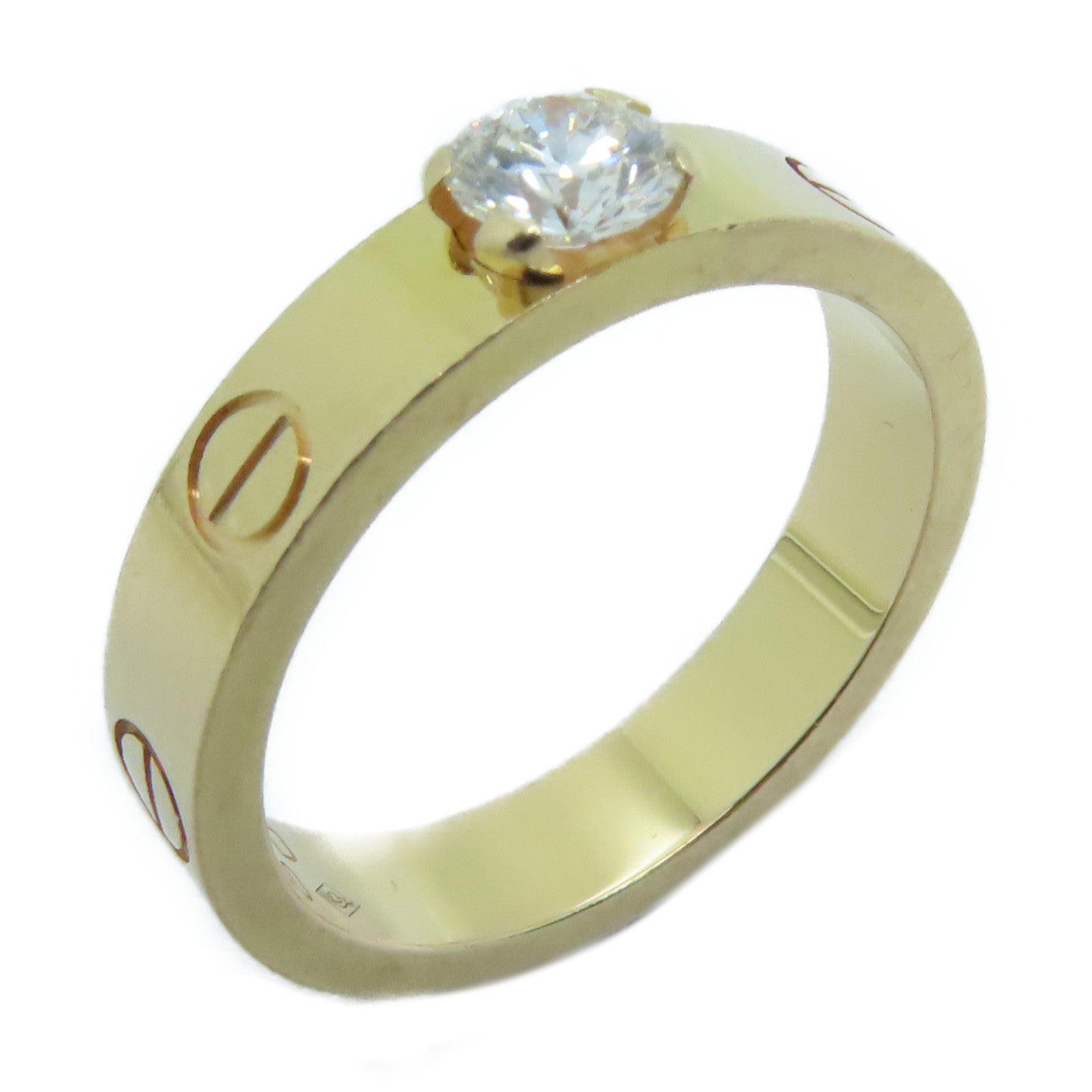 CARTIER 18K Gold Diamond Diamond Love Ring Ring Cartier#49/US#5