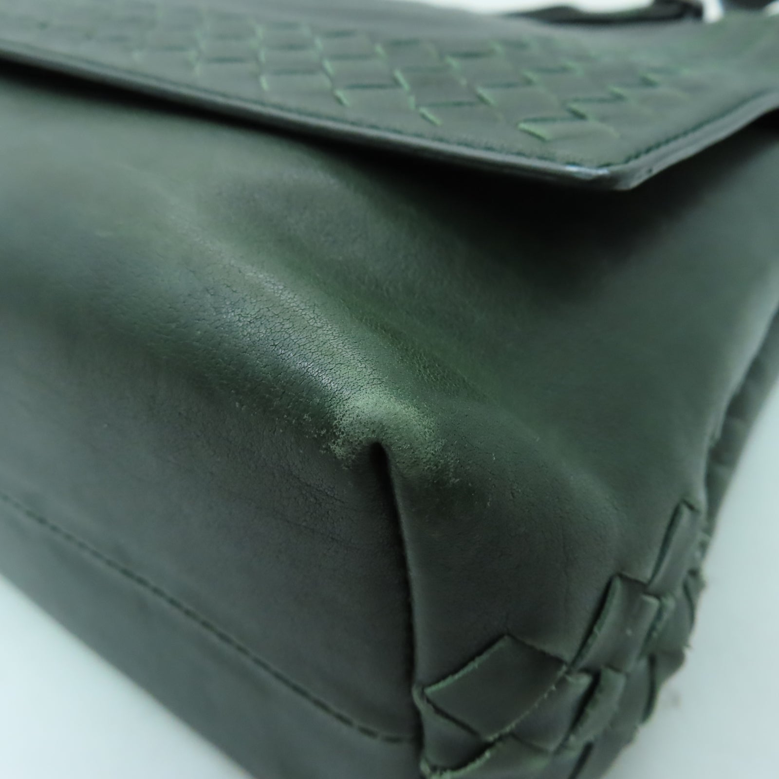 BOTTEGA VENETA 牛皮皮革Shoulder Bag銀扣肩背袋綠色