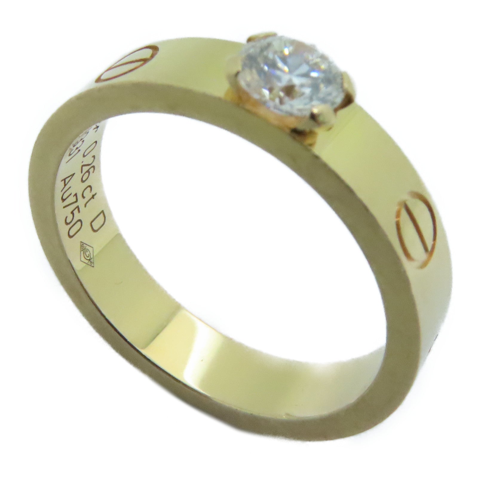 CARTIER 18K Gold Diamond Diamond Love Ring Ring Cartier#49/US#5