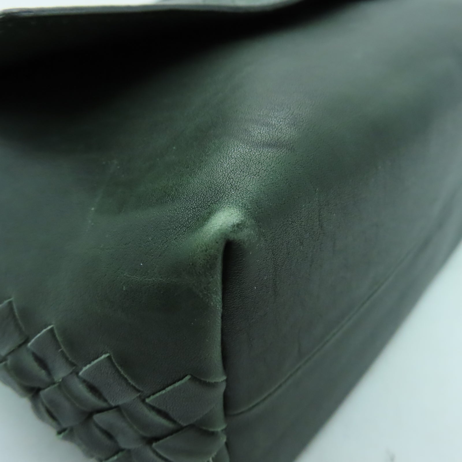 BOTTEGA VENETA 牛皮皮革Shoulder Bag銀扣肩背袋綠色