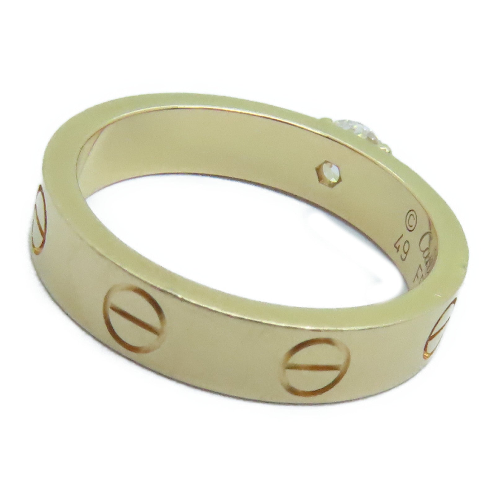 CARTIER 18K Gold Diamond Diamond Love Ring Ring Cartier#49/US#5