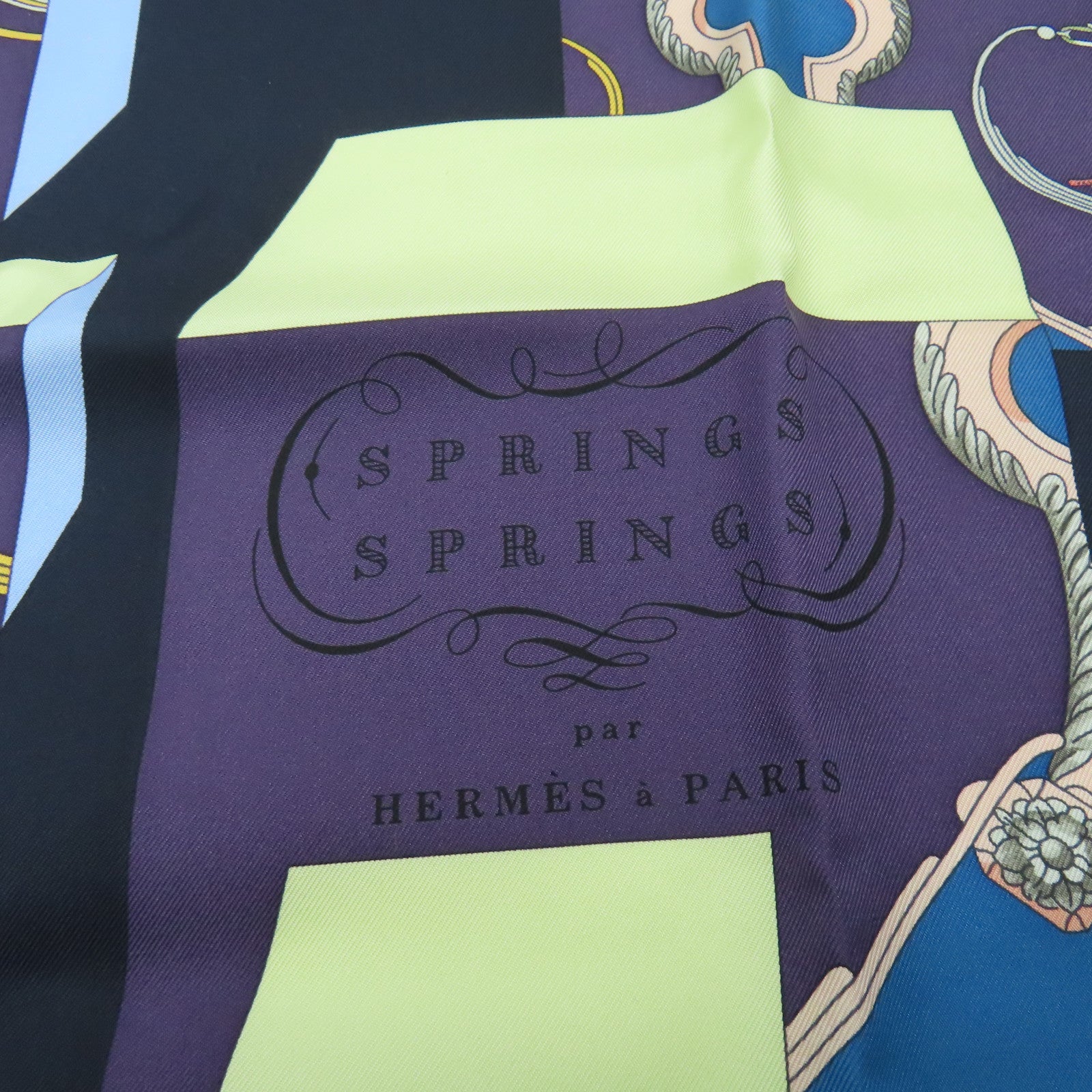 HERMES 絲質Scarf絲巾藍色/彩色